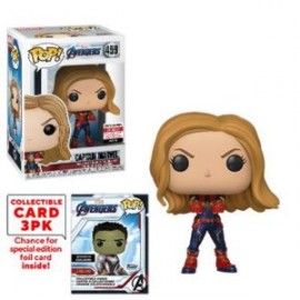 FUNKO POP! CAPTAIN MARVEL AVENGERS END GAME 459 EE EXCLUSIVE WITH CARDS
