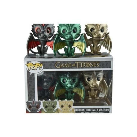 FUNKO POP! DROGON, RHAEGAL & VISERION 3-PACK (METALLIC)