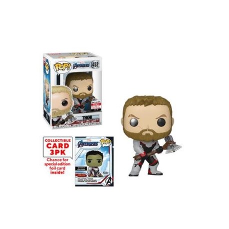 FUNKO POP! THOR AVENGERS END GAME 452 EE EXCLUSIVE WITH CARDS