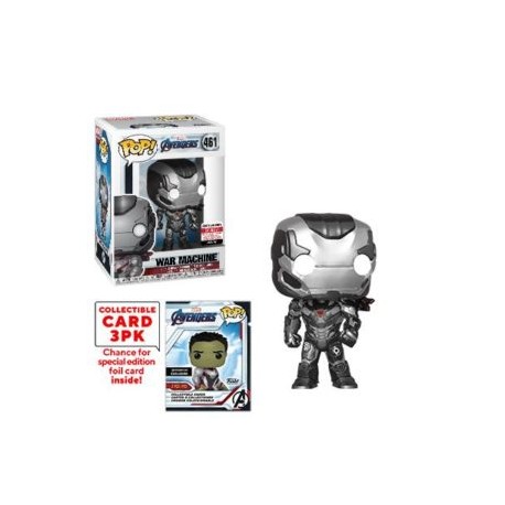 FUNKO POP! WAR MACHINE AVENGERS END GAME 458 EE EXCLUSIVE WITH CARDS