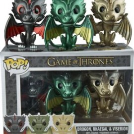 FUNKO POP! DROGON, RHAEGAL & VISERION 3-PACK (METALLIC)